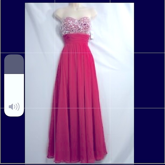 Blondie Nites strapless Pink flowy Gown - Picture 15 of 15